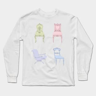 Coquette Chairs Pink Set Long Sleeve T-Shirt